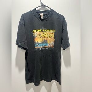 Men's black t-shirt souvenir graphic Inside Passage Alaska Norwegian Pearl L